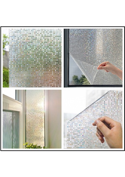 Altın Tarzı 60X100CM Cam Filmi Gizlilik Vitray Gökkuşağı Statik Sarılmak 3D Dekor Hiçbir Tutkal Çıkarılabilir Kendinden Yapışkanlı Anti Uv Pencere Etiketi Cam Için (Yurt Dışından)