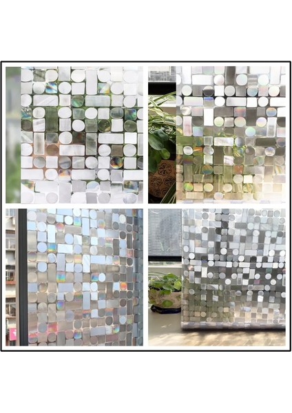 Gri Tarzı 30X100CM Cam Filmi Gizlilik Vitray Gökkuşağı Statik Sarılmak 3D Dekor Hiçbir Tutkal Çıkarılabilir Kendinden Yapışkanlı Anti Uv Pencere Etiketi Cam Için (Yurt Dışından)