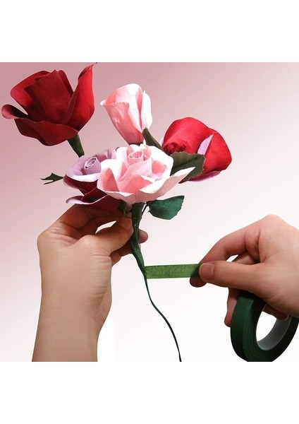 Yeşil Stil 13MM Dıy Yeni Zanaat Yapay Ipek Çiçek 2 Rulo 30 M Kendinden Yapışkanlı Yeşil Kağıt Bant Aşılama Filmi Çiçek Kök Çelenk Çelenkler (Yurt Dışından) fiyatları