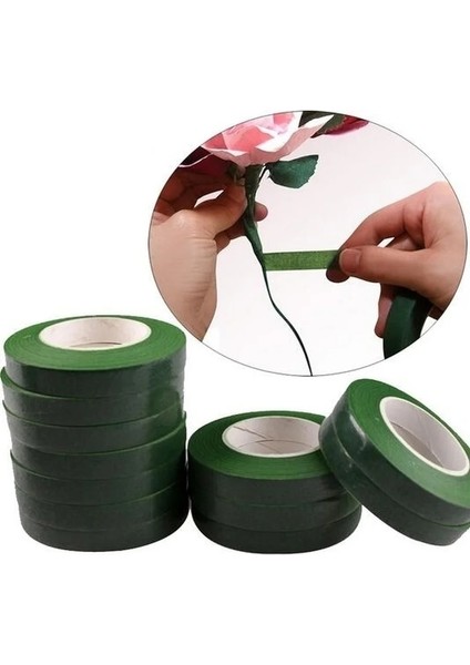 Yeşil Stil 13MM Dıy Yeni Zanaat Yapay Ipek Çiçek 2 Rulo 30 M Kendinden Yapışkanlı Yeşil Kağıt Bant Aşılama Filmi Çiçek Kök Çelenk Çelenkler (Yurt Dışından) modelleri