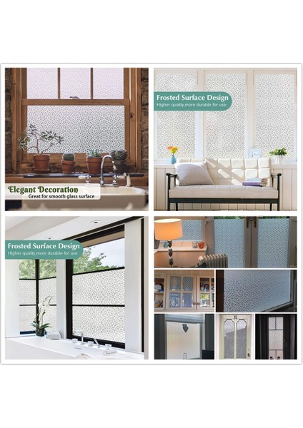 Fildişi Tarzı 30X200CM Pencere Gizlilik Filmi Buzlu Cam Kapı Filmi Güneş Uv Engelleme Statik Tutunur Yapışkansız Isı Kontrolü Ev Ofis Dekor Çıkartmalar (Yurt Dışından) indirimleri