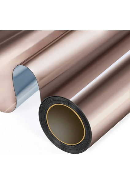 Kahverengi-Gümüş Tarzı 90X200CM Tek Yönlü Ayna Yansıtıcı Cam Filmi Vitray Vinil Kendinden Yapışkanlı Güneş Filmi Ev Bina Için Isı Kontrolü Pencere Etiketi (Yurt Dışından)