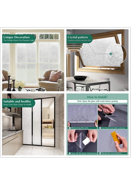 Bej Tarzı 60X200CM Pencere Gizlilik Filmi Buzlu Cam Kapı Filmi Güneş Uv Engelleme Statik Tutunur Yapışkansız Isı Kontrolü Ev Ofis Dekor Çıkartmalar (Yurt Dışından) fırsatları