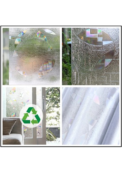 Mor Tarzı 30X100CM Cam Filmi Gizlilik Vitray Gökkuşağı Statik Sarılmak 3D Dekor Hiçbir Tutkal Çıkarılabilir Kendinden Yapışkanlı Anti Uv Pencere Etiketi Cam Için (Yurt Dışından)