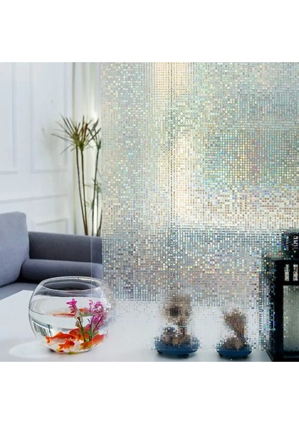 Mor Tarzı 30X100CM Cam Filmi Gizlilik Vitray Gökkuşağı Statik Sarılmak 3D Dekor Hiçbir Tutkal Çıkarılabilir Kendinden Yapışkanlı Anti Uv Pencere Etiketi Cam Için (Yurt Dışından)