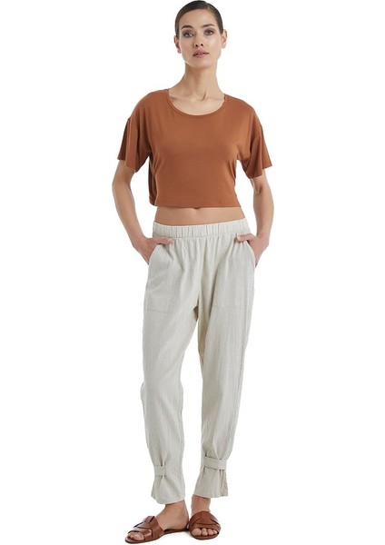 Kadın Kısa Kol Tarçın Pijama Takımı C4T9N3O06-