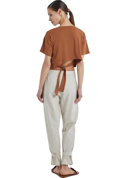 Kadın Kısa Kol Tarçın Pijama Takımı C4T9N3O06-