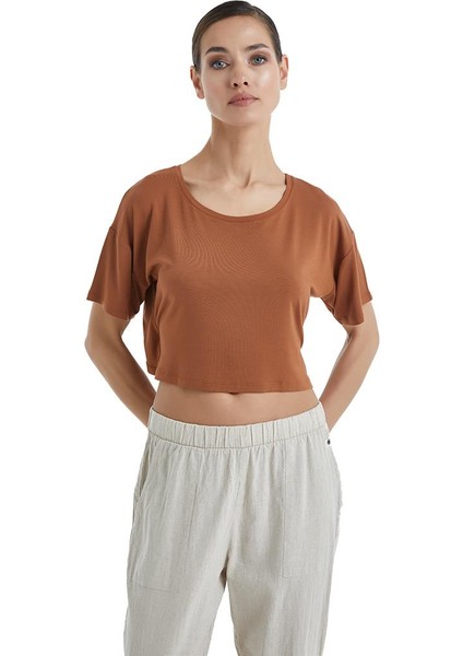 Kadın Kısa Kol Tarçın Pijama Takımı C4T9N3O06-