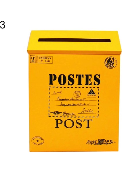 No.3 Tarzı Retro Metal Duvara Monte Posta Kutusu Kovası Gazete Mektup Kutusu Sonrası Bahçe Dekor Kutusu Su Geçirmez Yaratıcı Pastoral Tarzı Posta Kutusu (Yurt Dışından)