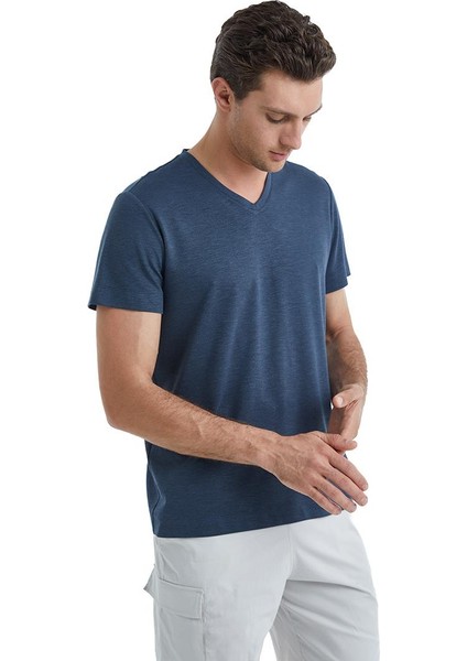 Erkek Kısa Kol Şortlu Lacivert Pijama Takımı C8T0N5O04-