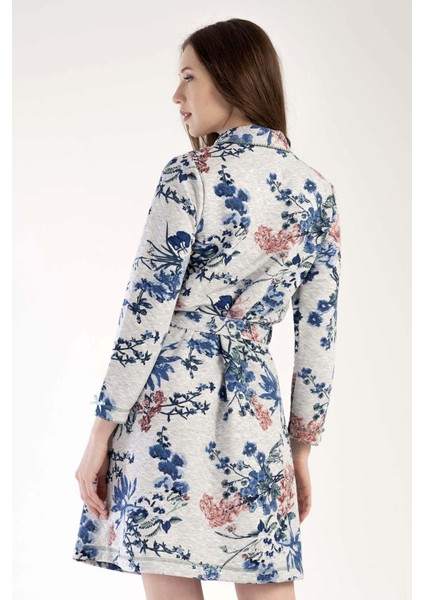 Kadın Uzun Kol Kapitone Gri Melanj Sabahlık C2T0N1303 fırsatları