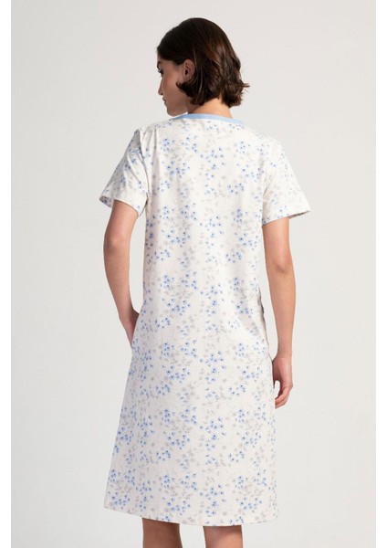 Kadın Kısa Kol Ekru Fermuarlı Ev Elbisesi C2T8N3113 fırsatları