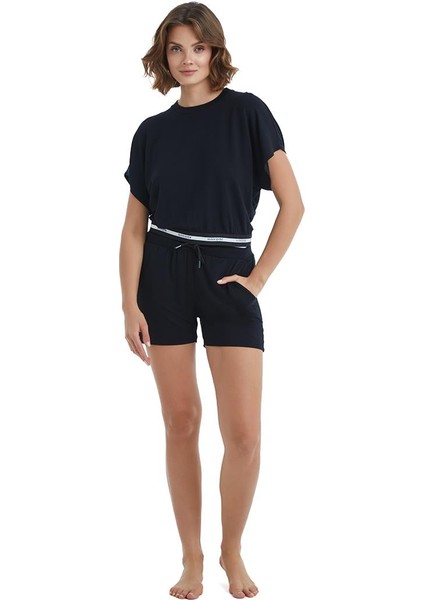 Kadın Kısa Kol Siyah Viskoz T-Shirt C7T1N3O15 fırsatları