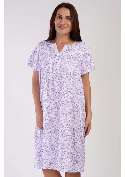 Kadın Büyük Beden Kısa Kol Lila Gecelik C5T8N3161 fiyatları