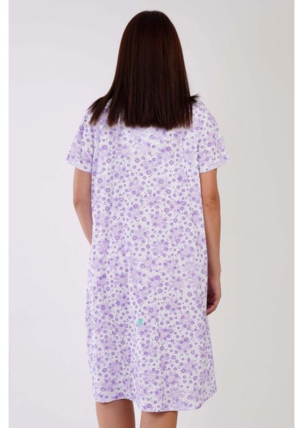 Kadın Büyük Beden Kısa Kol Lila Gecelik C5T8N3161 fırsatları