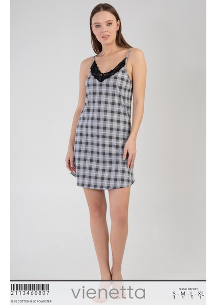 Kadın İnce Askı Gri Melanj Gecelik C6T4N3112 fiyatları