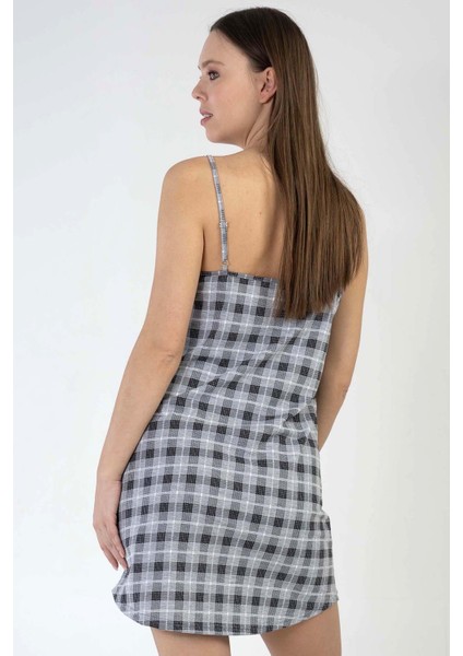 Kadın İnce Askı Gri Melanj Gecelik C6T4N3112 indirimleri