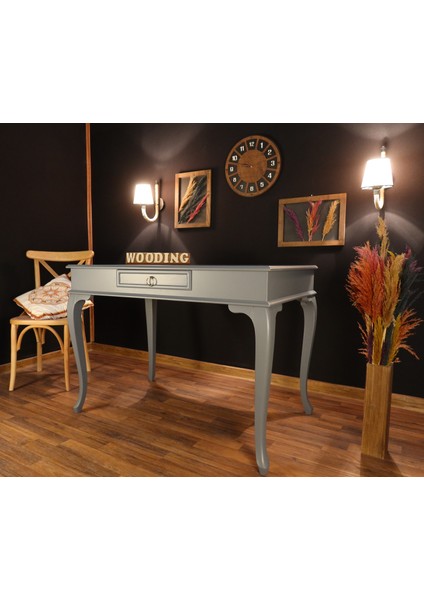 Mobilya 120 cm Çekmeceli Masif Gri Çalışma Masası indirimleri