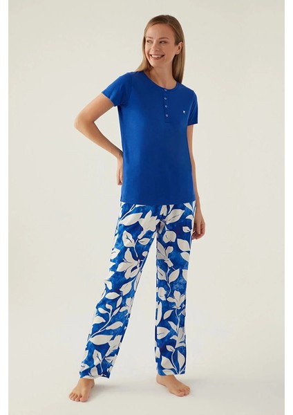 Yumuşak Dokulu Kısa Kol Kadın Pijama Takım 8834