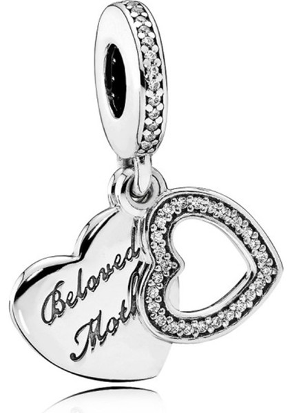 Gümüş Kalp Detaylı Charm