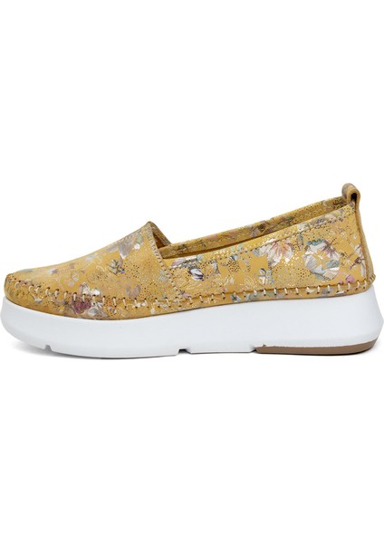 Elit MN057C Kadın Hakiki Deri Espadril Sarı modelleri