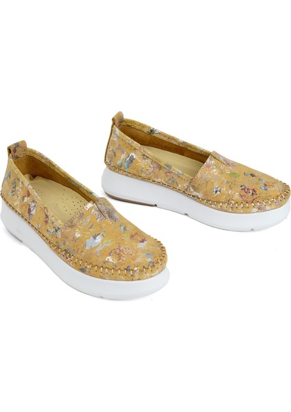 Elit MN057C Kadın Hakiki Deri Espadril Sarı fırsatları