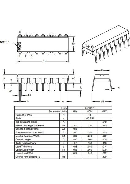 PIC16F628A-I/P Pdıp-18 8-Bit 20MHZ Mikrodenetleyici