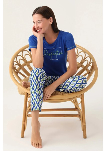 Yumuşak Dokulu Kısa Kol Kadın Pijama Takım 2931 modelleri