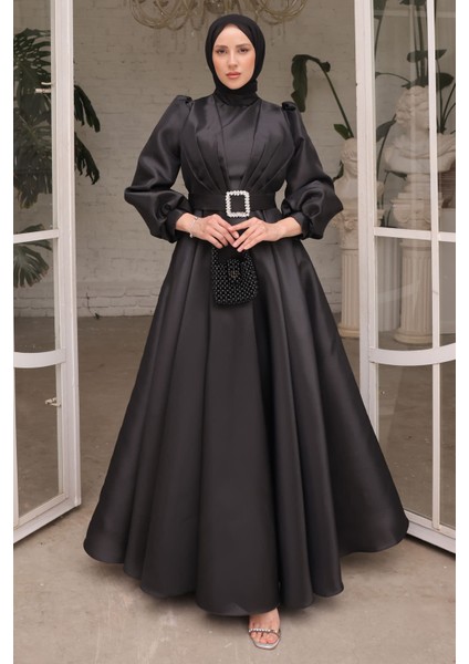 Siyah Balon Kol Drapeli Abiye fiyatları