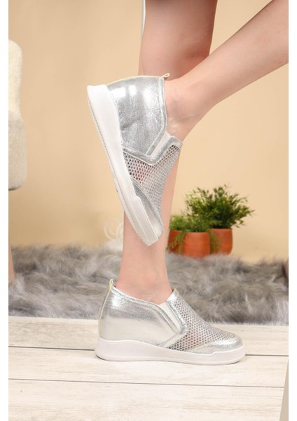 File Gizli Dolgu Ayakkabı GÜMÜŞ indirimleri