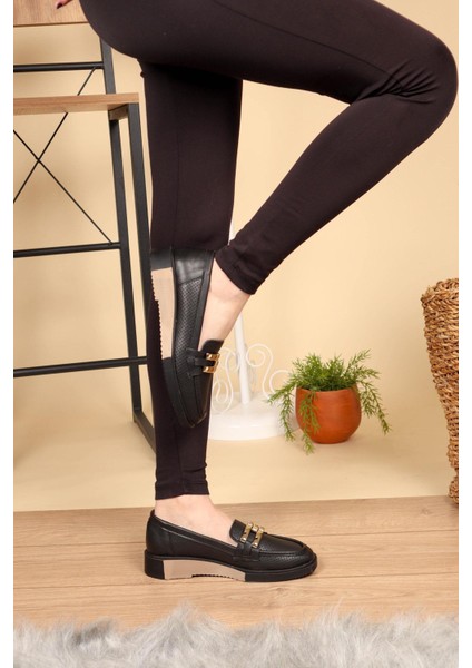 Tokalı Delikli Loafer Siyah modelleri