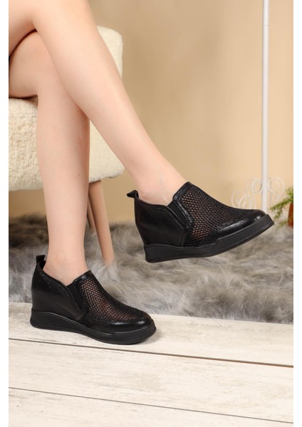 File Gizli Dolgu Ayakkabı SİYAH