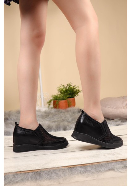 File Gizli Dolgu Ayakkabı SİYAH