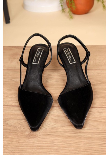 Düz Karnıyarık Stiletto Siyah
