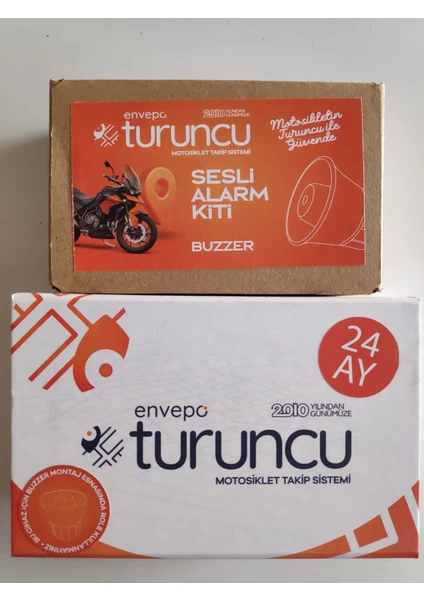 Turuncu Motosiklet Takip 24 Ay + Buzzer Alarm Siren