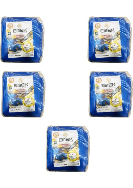 Çadır Kumaşı Branda Tente Uv Güneşlik Gölgelik Koruma Yağmur Su Geçirmez - 3x5 Metre - 5 Paket