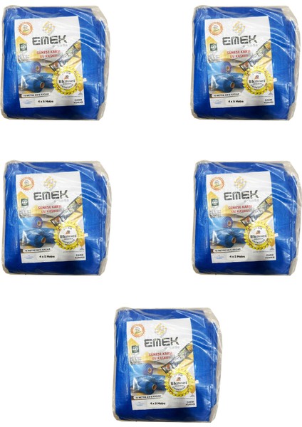 Çadır Kumaşı Branda Tente Uv Güneşlik Gölgelik Koruma Yağmur Su Geçirmez - 4x5 Metre - 5 Paket