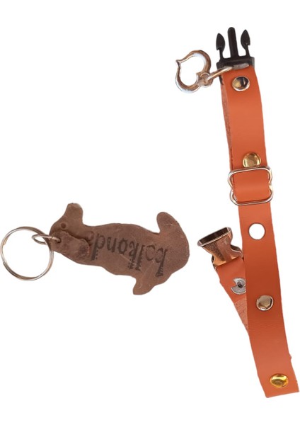 Köpek kolyesi hakiki deri minik ırk turuncu metal zımbalı genişlik:1,5cm boyun ölçüsü:14-26cm ayarlamalı dog collar K1-11TU