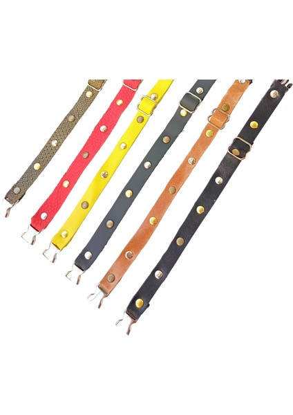 Köpek kolyesi hakiki deri minik ırk turuncu metal zımbalı genişlik:1,5cm boyun ölçüsü:14-26cm ayarlamalı dog collar K1-11TU indirimleri