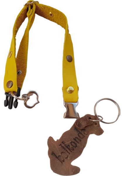 Köpek kolyesi hakiki deri minik ırk sarı metal zımbalı genişlik:1,5cm boyun ölçüsü:14-26cm ayarlamalı dog collar K1-11SA modelleri