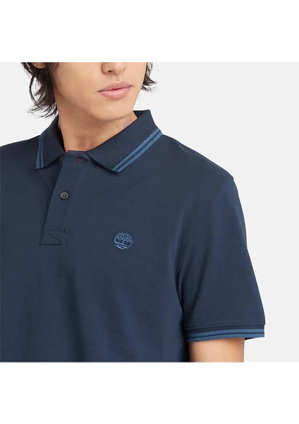 Tipped Pique Short Sleeve Polo Dark Sapphıre Erkek T-Shirt modelleri