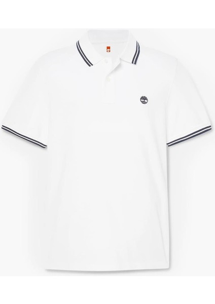 Tipped Pique Short Sleeve Polo Beyaz Erkek T-Shirt fırsatları