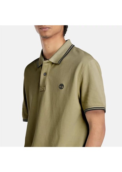 Tipped Pique Short Sleeve Polo Cassel Earth Erkek T-Shirt