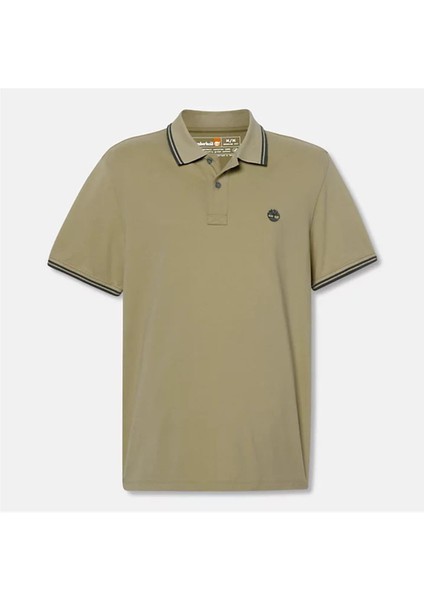 Tipped Pique Short Sleeve Polo Cassel Earth Erkek T-Shirt