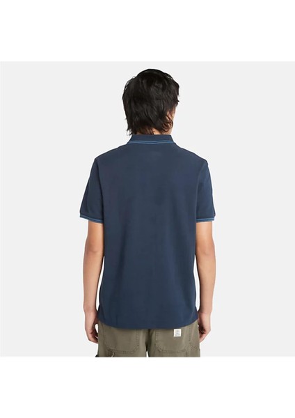 Tipped Pique Short Sleeve Polo Dark Sapphıre Erkek T-Shirt fırsatları