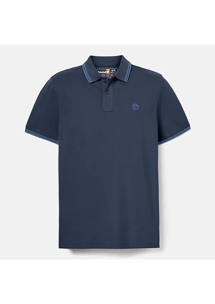 Tipped Pique Short Sleeve Polo Dark Sapphıre Erkek T-Shirt indirimleri