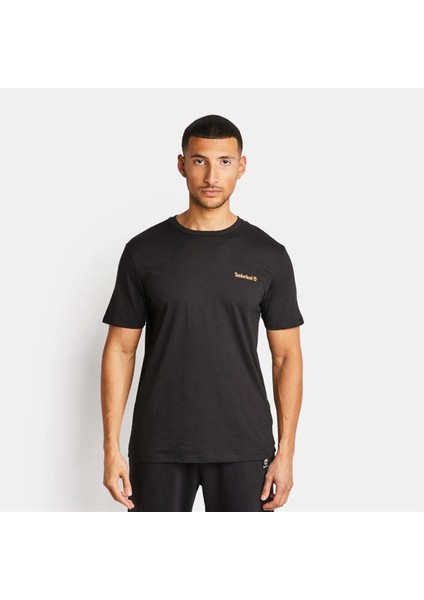 Small Linear Logo Print Tee Siyah Erkek T-Shirt