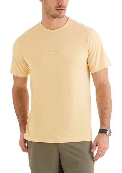 Csc M Bar Split Graphic Ss Tee Sarı Erkek T-Shirt