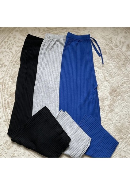 3'lü Kadın Fitilli Rahat Pantolon & Eşofman Gündelik Rahat Ev Giyim Pijama
