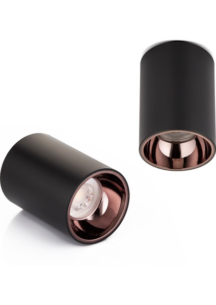 Dekoratif Silindir Siyah Rose LED Spot Aydınlatma